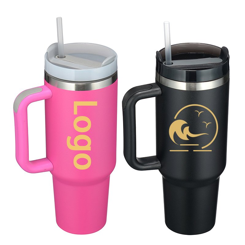 OEM Stainless Steel Tumbler 40 oz h2.0 h1.0 custom logo tumbler double wall insulated travel Mug 40oz tumbler with handle straw