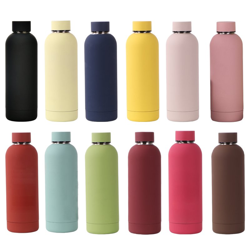500ml Colorful painting matte finished stainless steel double walled drinking portable water bottle