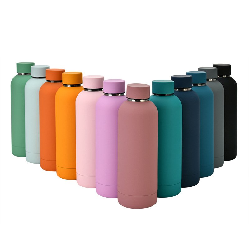 500ml Colorful painting matte finished stainless steel double walled drinking portable water bottle