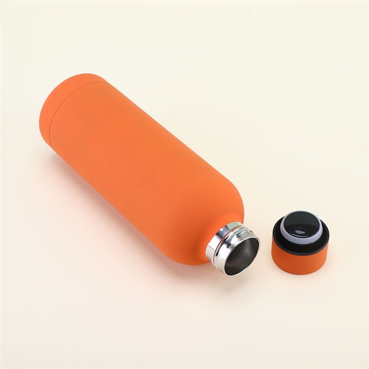 Custom Colorful 500Ml Stainless Steel Rubber Matte Paint Double Wall Thermal Flask Outdoor Small Mouth Water Bottle
