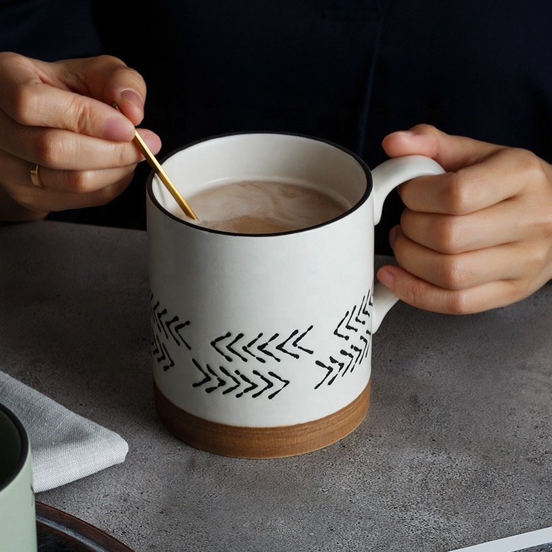 hot sale Japanese retro ceramic coffee milk breakfast handmade ceramic mugs