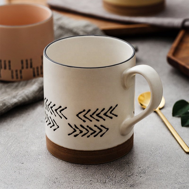 hot sale Japanese retro ceramic coffee milk breakfast handmade ceramic mugs