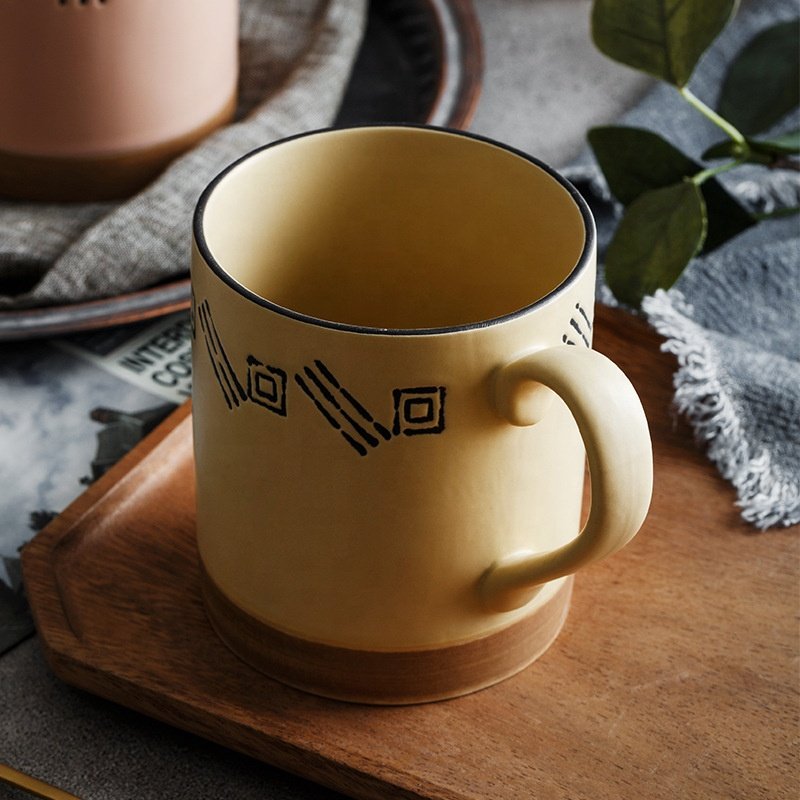 hot sale Japanese retro ceramic coffee milk breakfast handmade ceramic mugs