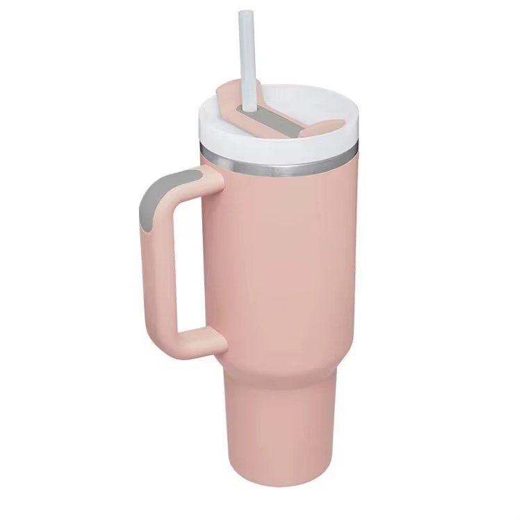 2024 New Leakproof 304 Stainless Steel Double Wall Vacuum Insulated Travel Coffee Mugs 40OZ Tumbler Cup With Handle And Straw