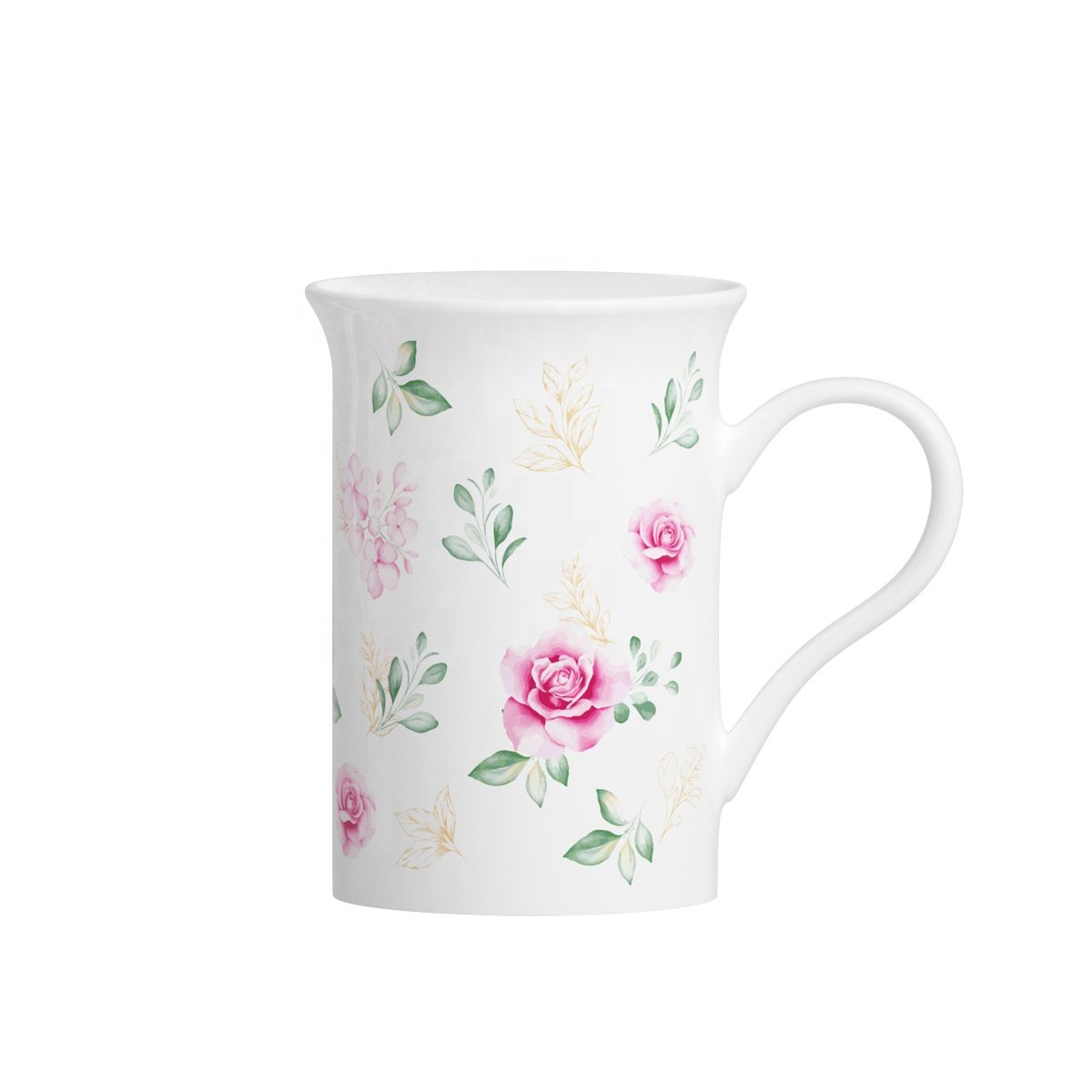 Botanical Flower Print Custom Design 12oz Ceramic Coffee Mug