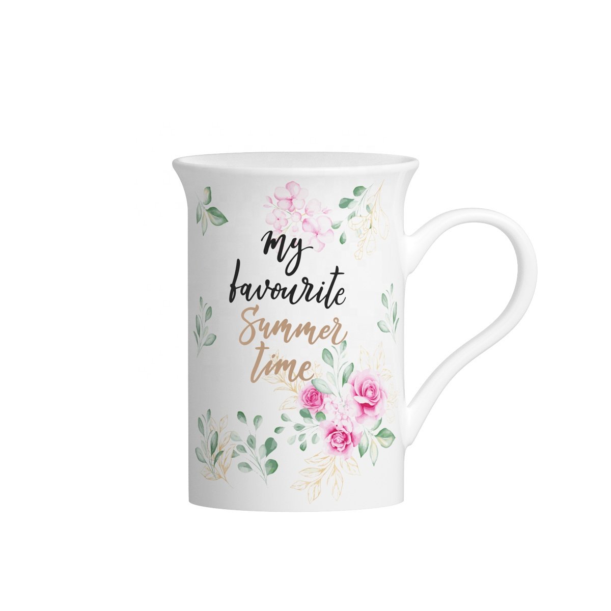 Botanical Flower Print Custom Design 12oz Ceramic Coffee Mug