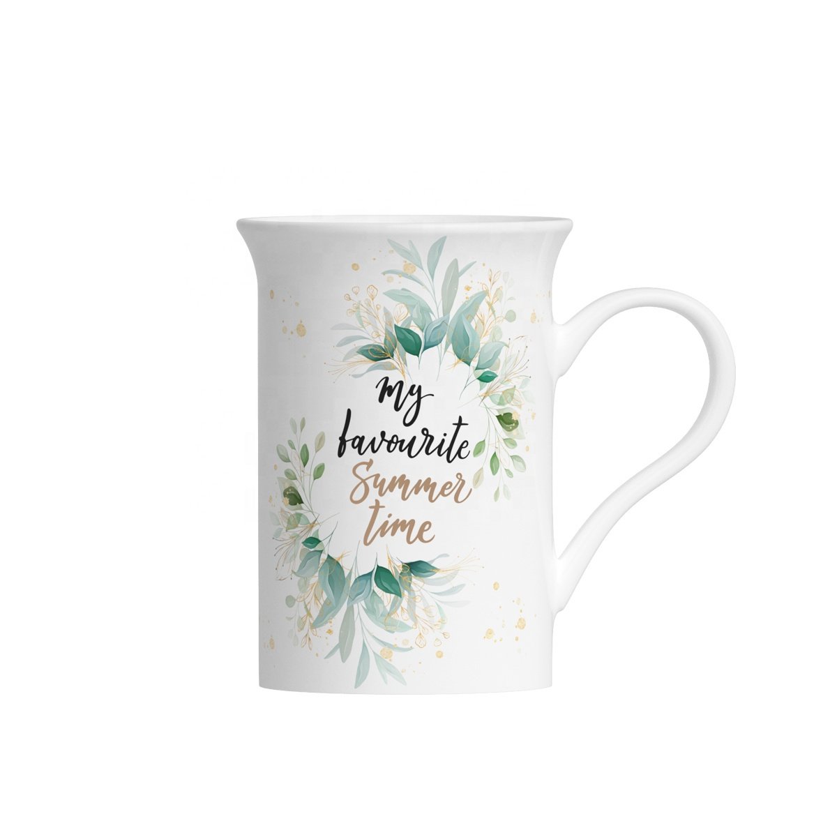 Botanical Flower Print Custom Design 12oz Ceramic Coffee Mug