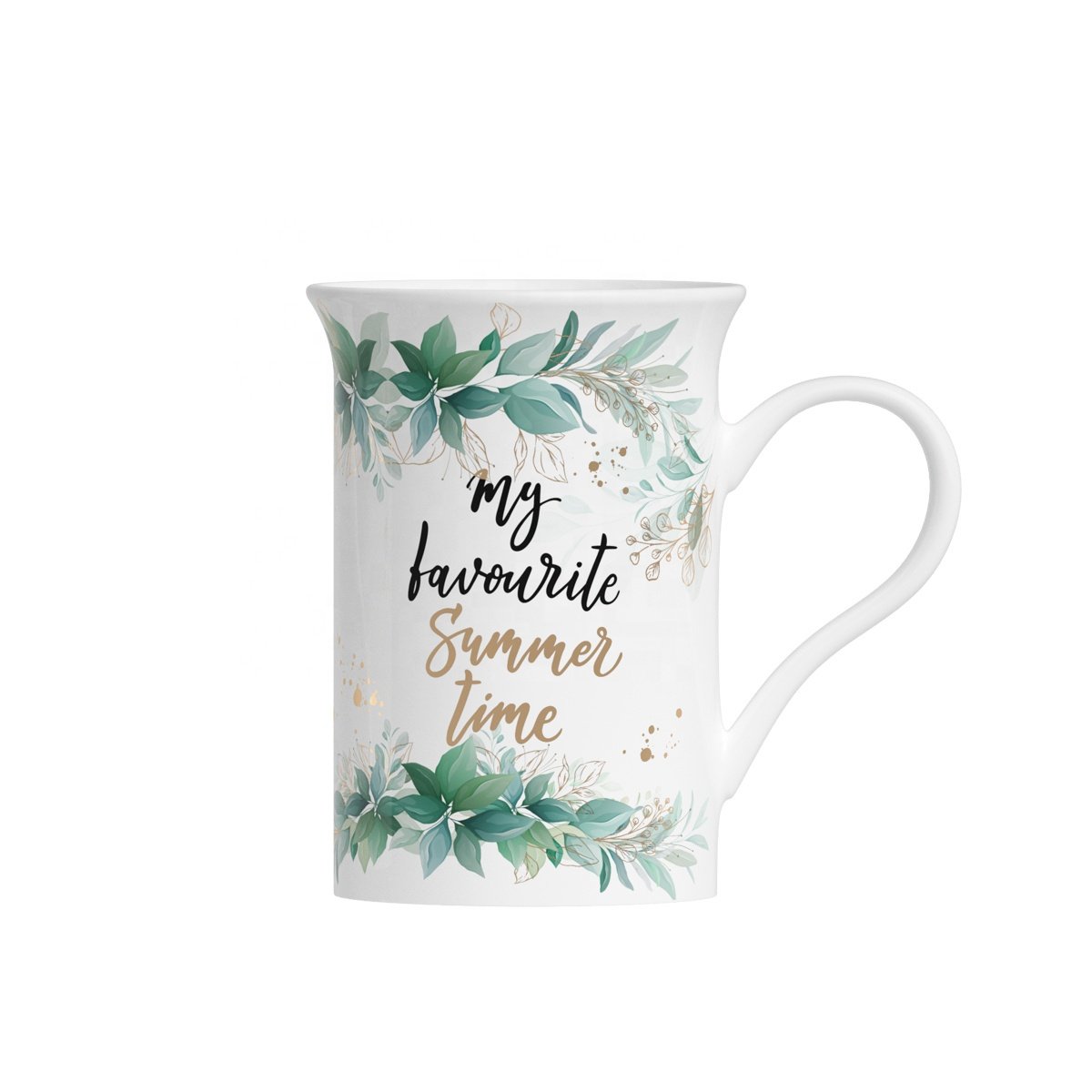Botanical Flower Print Custom Design 12oz Ceramic Coffee Mug
