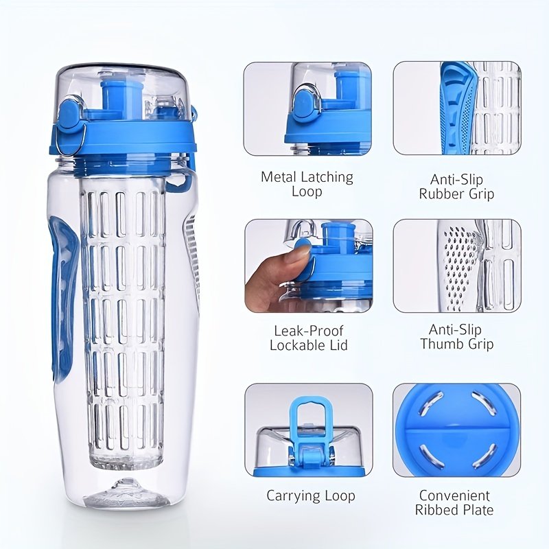 High Quality Infused Water Bottle Sports Portable Leak Proof Reusable Clear Tritan Bpa Free Plastic Fruit Infuser Water Bottle