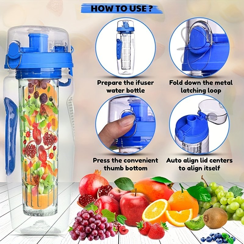 High Quality Infused Water Bottle Sports Portable Leak Proof Reusable Clear Tritan Bpa Free Plastic Fruit Infuser Water Bottle