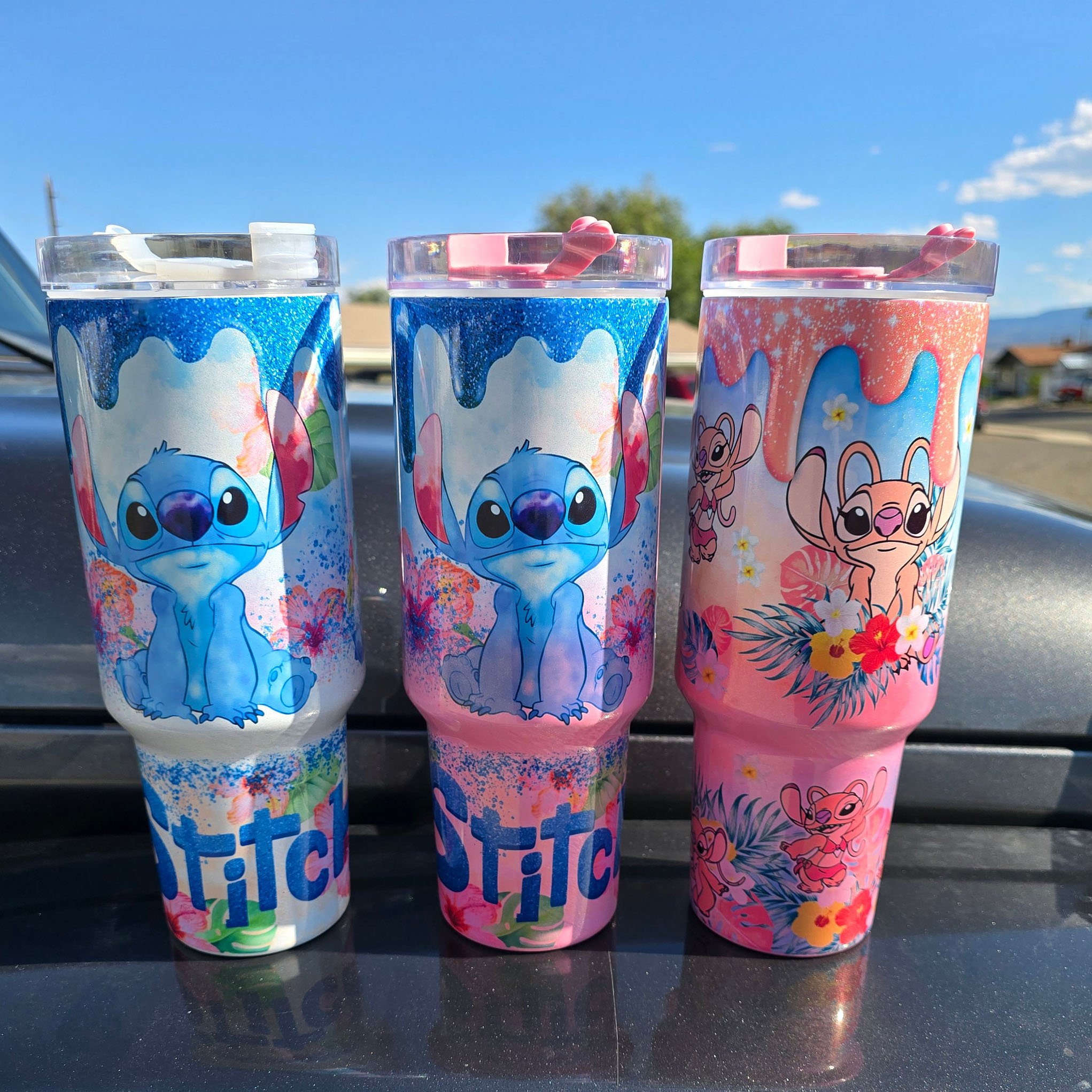 2024 new kawaii cartoon large capacity camping travel tumbler 40oz double wall Metal Insulated coffee mugs custom logo printed
