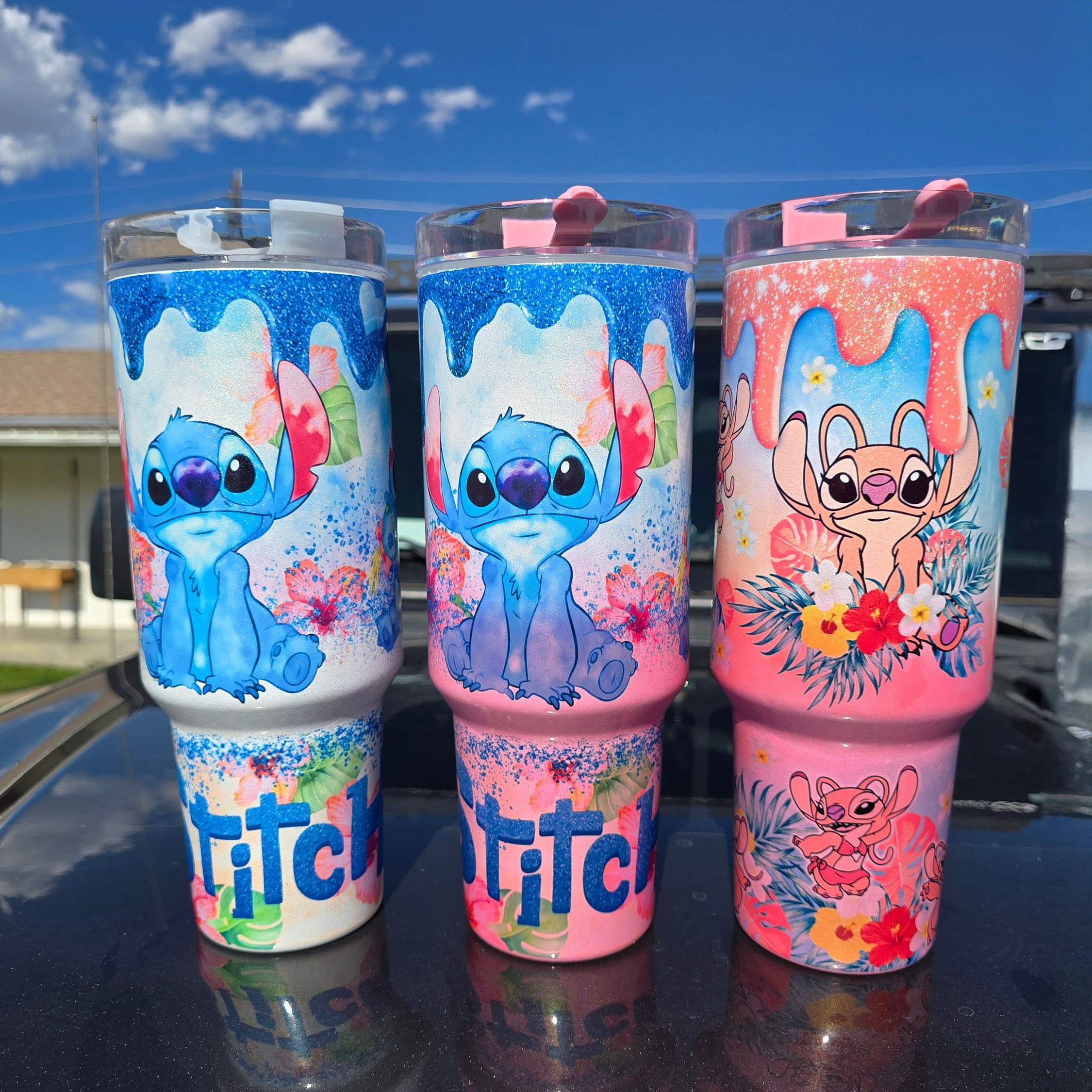 2024 new kawaii cartoon large capacity camping travel tumbler 40oz double wall Metal Insulated coffee mugs custom logo printed