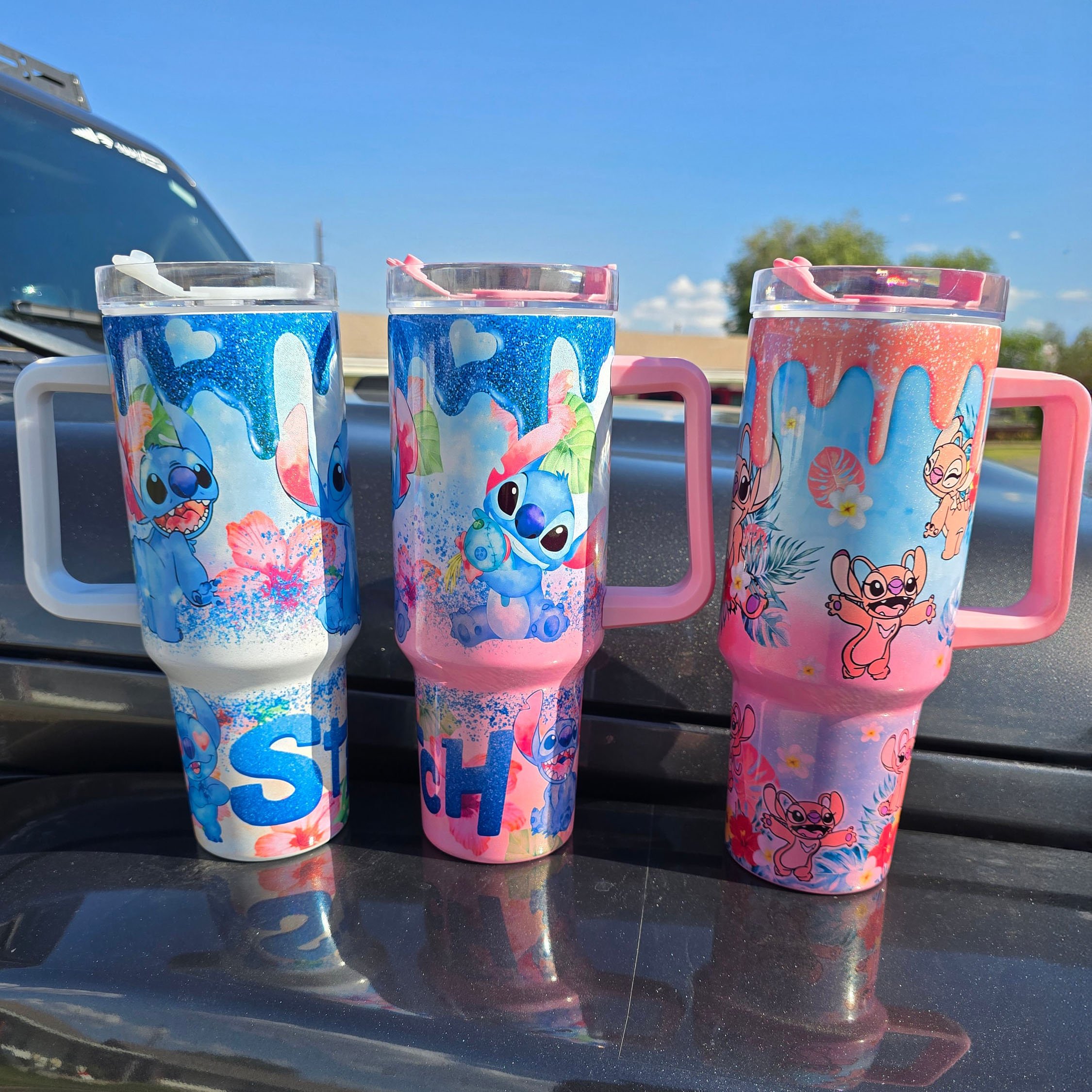 2024 new kawaii cartoon large capacity camping travel tumbler 40oz double wall Metal Insulated coffee mugs custom logo printed