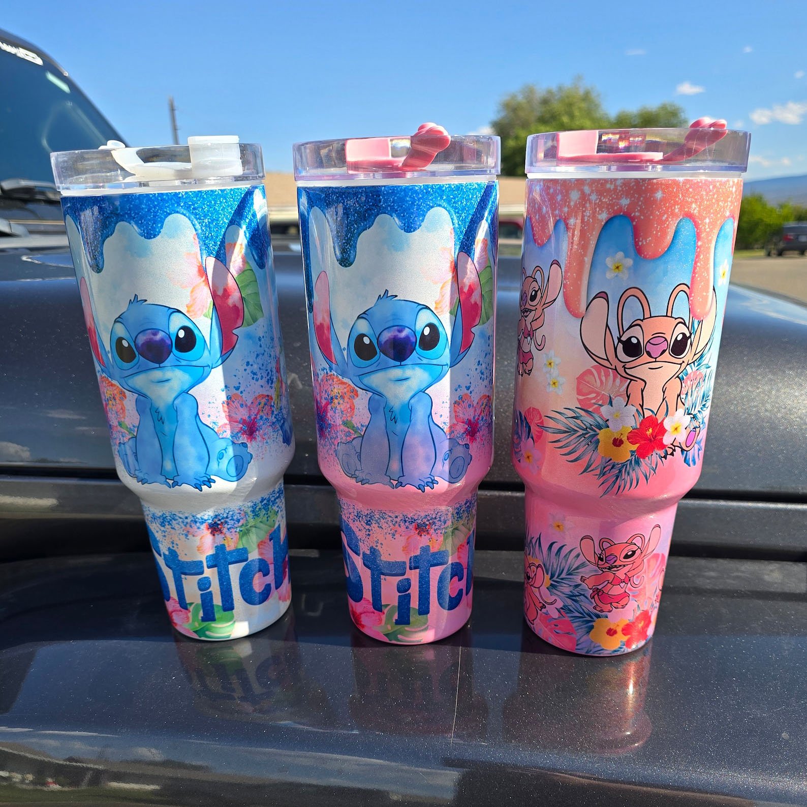 2024 new kawaii cartoon large capacity camping travel tumbler 40oz double wall Metal Insulated coffee mugs custom logo printed