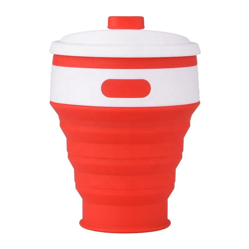 Foldable Water Bottle With Heat Preservation Lid Non-toxic And No Odor Silicone Collapsible Cup 300ml Reusable Coffee Mug