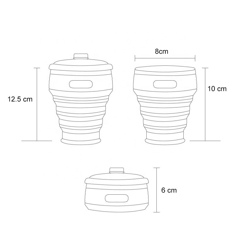 Foldable Water Bottle With Heat Preservation Lid Non-toxic And No Odor Silicone Collapsible Cup 300ml Reusable Coffee Mug