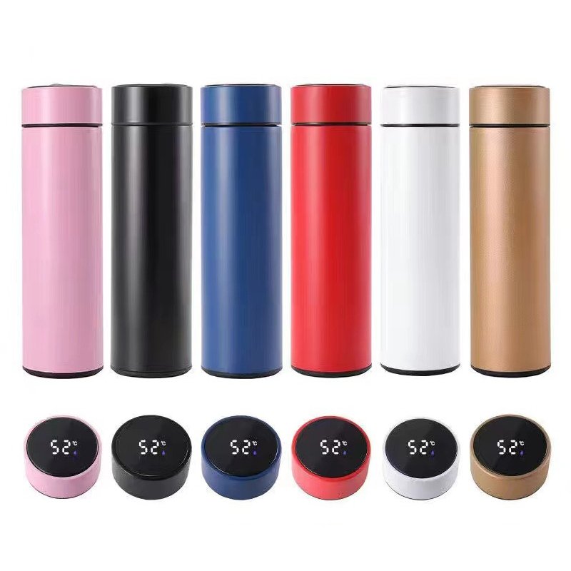 OEM 500ml 17oz stainless steel tea infuser water bottle led temperature display thermal vacuum flasks