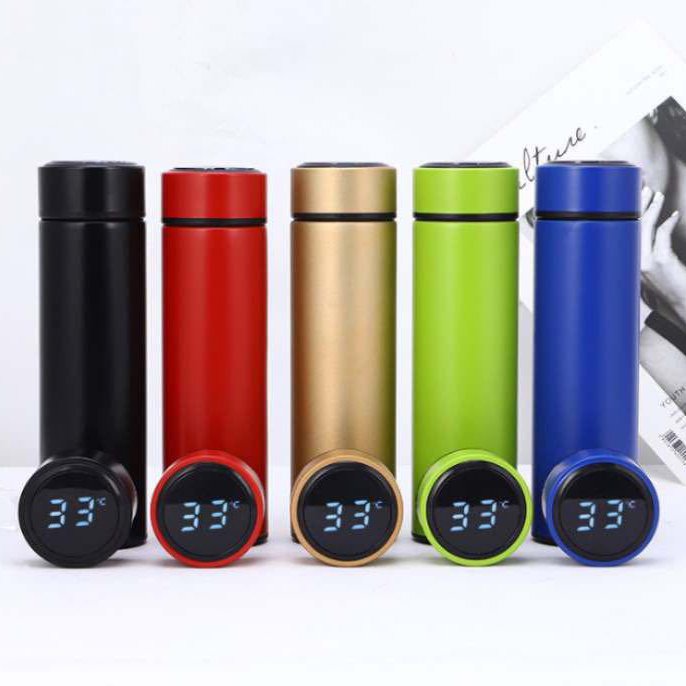 OEM 500ml 17oz stainless steel tea infuser water bottle led temperature display thermal vacuum flasks