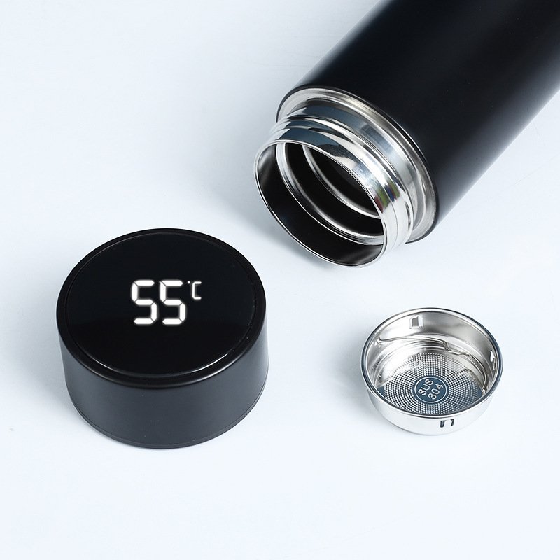 OEM 500ml 17oz stainless steel tea infuser water bottle led temperature display thermal vacuum flasks