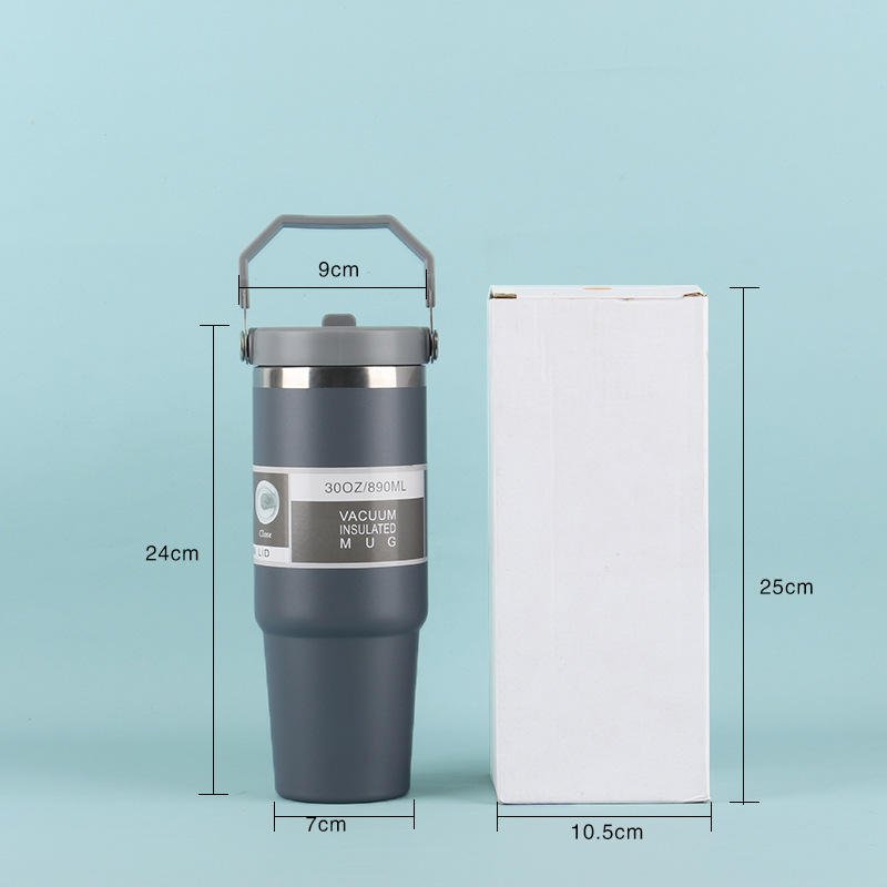 High Quality Double Wall Cups 20oz 30oz Stainless Steel Portable Coffee Mug For Car With Lids Tumbler With Handle And Straw 2025