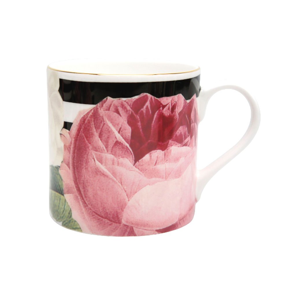 Stechcol Ceramic Souvenir Fine Bone china Pink Floral Nordic Style Coffee Milk Mug