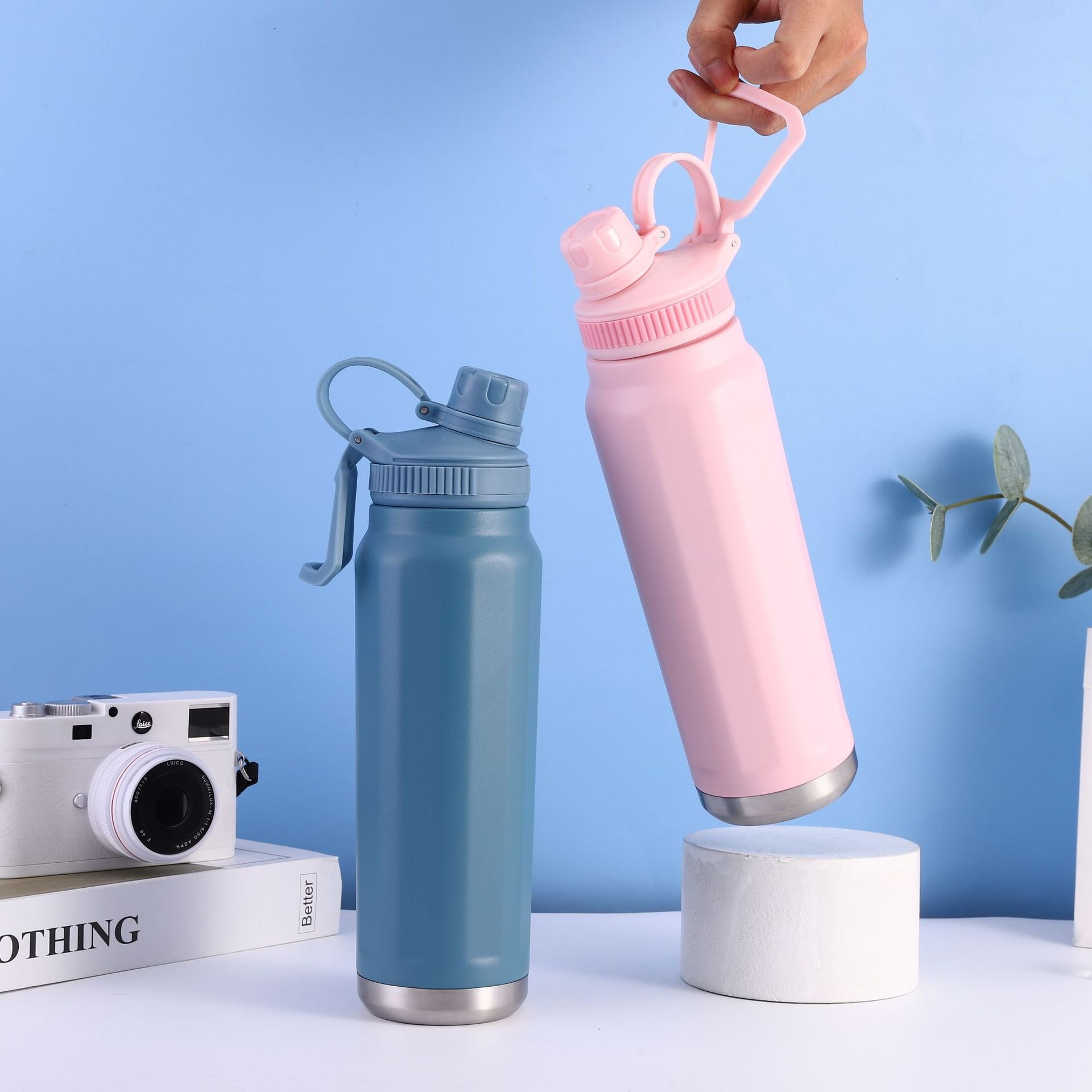 Outdoor Portable Sports Travel Vacuum Flask 750ml Powder Coated Stainless Steel Thermal Water Bottle