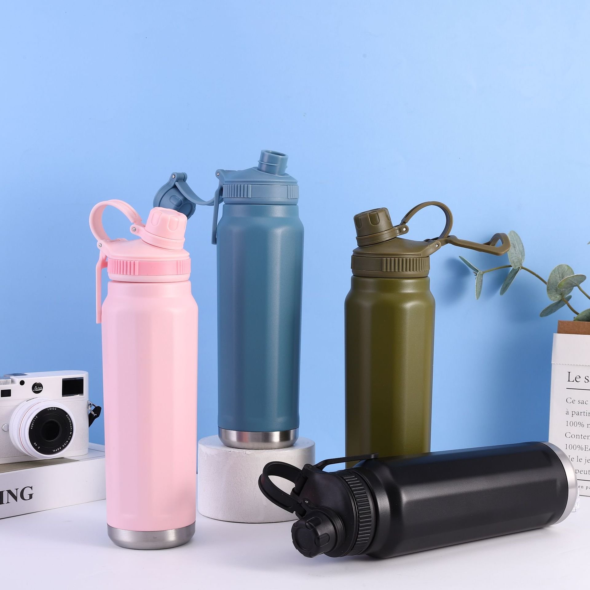 Outdoor Portable Sports Travel Vacuum Flask 750ml Powder Coated Stainless Steel Thermal Water Bottle
