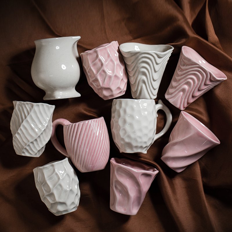 Nordic Creative Style Roman Vertical Stripes Beer Juice Drinking Afternoon Tea Mugs Cafe Shop Ceramic Coffee Mug And Cup