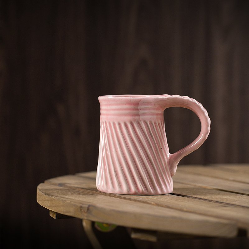 Nordic Creative Style Roman Vertical Stripes Beer Juice Drinking Afternoon Tea Mugs Cafe Shop Ceramic Coffee Mug And Cup