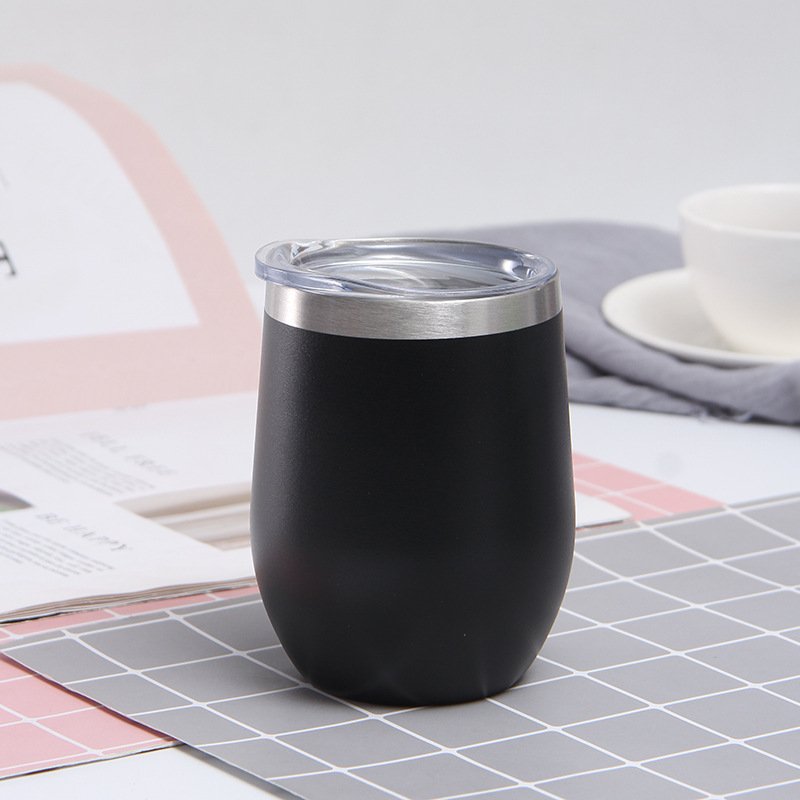 2023 Factory Wholesale Insulated Egg Shape Mug Stainless Steel Vacuum Flask Beer coffee Mug with Customized Logo