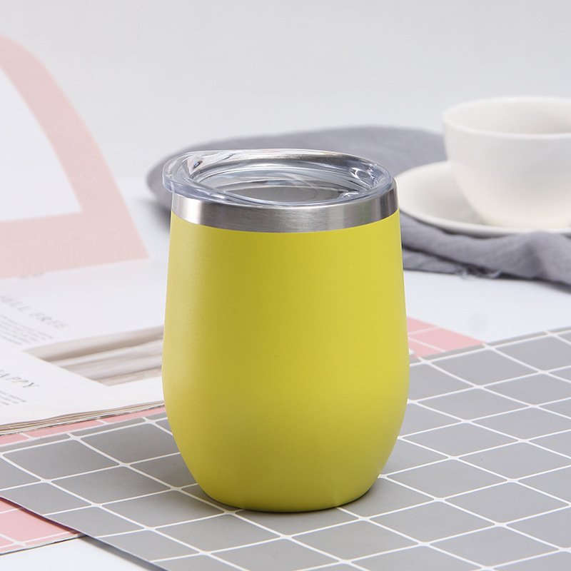 2023 Factory Wholesale Insulated Egg Shape Mug Stainless Steel Vacuum Flask Beer coffee Mug with Customized Logo