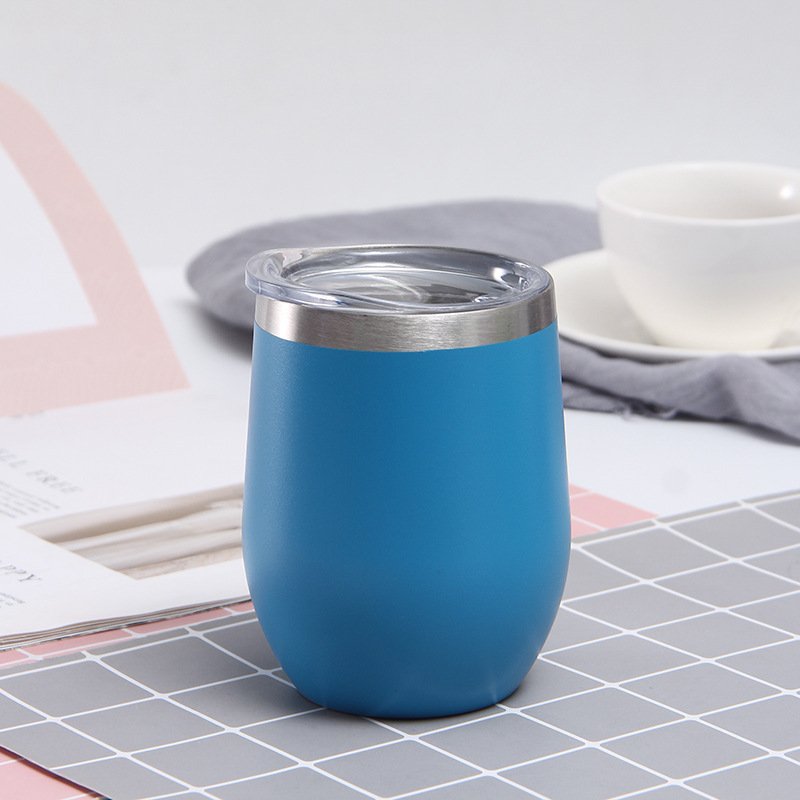 2023 Factory Wholesale Insulated Egg Shape Mug Stainless Steel Vacuum Flask Beer coffee Mug with Customized Logo