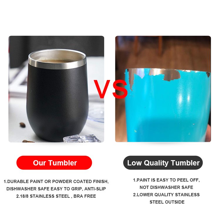 Wholesale 12Oz Stainless Steel Insulated Wine Glass Travel Coffee Mug Tumbler With Lid