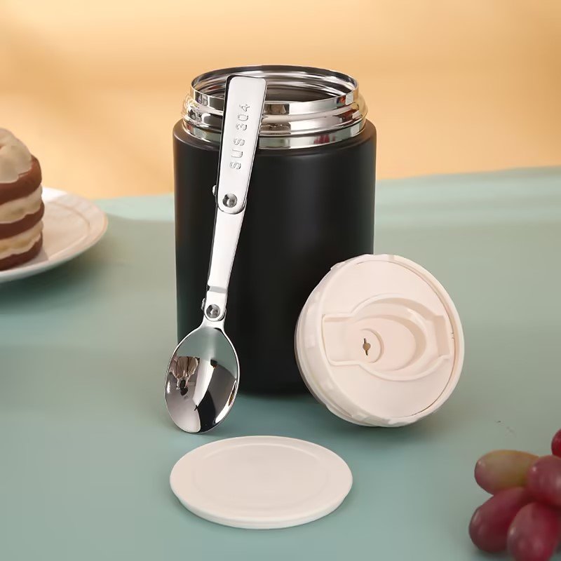 500ml Stainless Steel Insulated Food Jar Insulated Leak Proof Double Walled Food Cup Thermal Storage Lunch Container Canteen