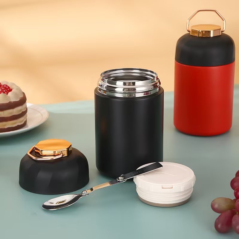 500ml Stainless Steel Insulated Food Jar Insulated Leak Proof Double Walled Food Cup Thermal Storage Lunch Container Canteen