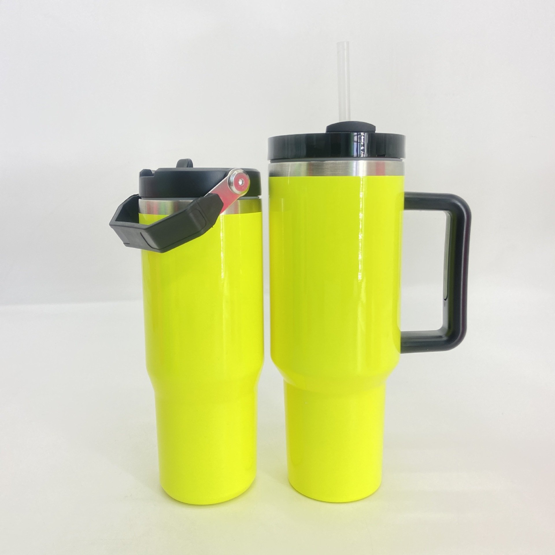 New Fluorescence Stainless Steel Travel Coffee Mug Neon Color 30oz 40 oz Tumbler With Handle
