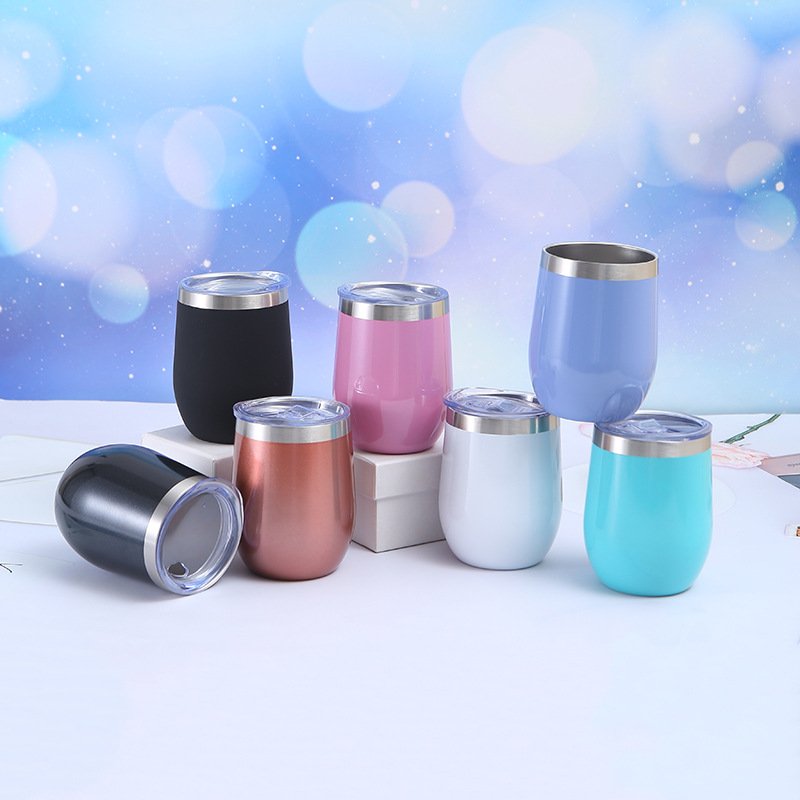 Wholesale Hotsale Tumblers Stainless Steel Vacuum Cups Insulated Mugs Double Wall Wine Tumbler Wholesale Mugs Egg Shape Bottles