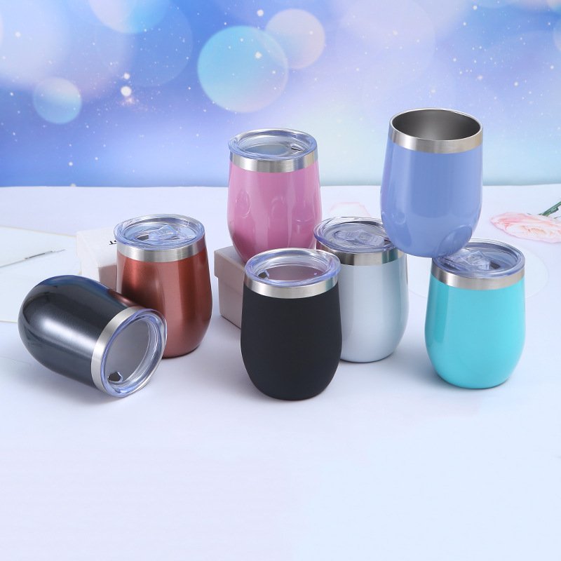 Wholesale Hotsale Tumblers Stainless Steel Vacuum Cups Insulated Mugs Double Wall Wine Tumbler Wholesale Mugs Egg Shape Bottles