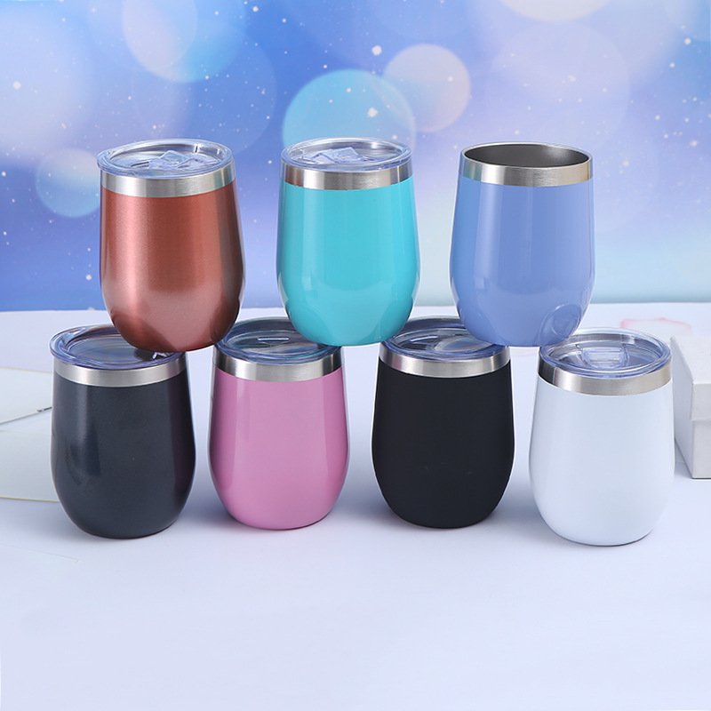Wholesale Hotsale Tumblers Stainless Steel Vacuum Cups Insulated Mugs Double Wall Wine Tumbler Wholesale Mugs Egg Shape Bottles