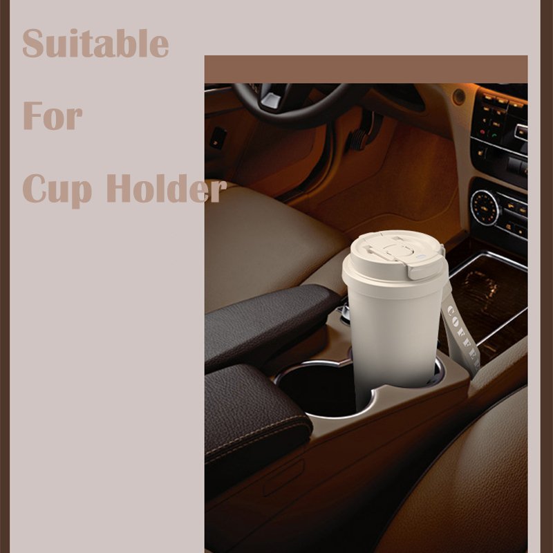 Ceramic Liner 316 Coffee Mug Two Drink Ways 500ML Stainless Steel Double Wall Travel Mugs with handle Thermal Insulated Cup