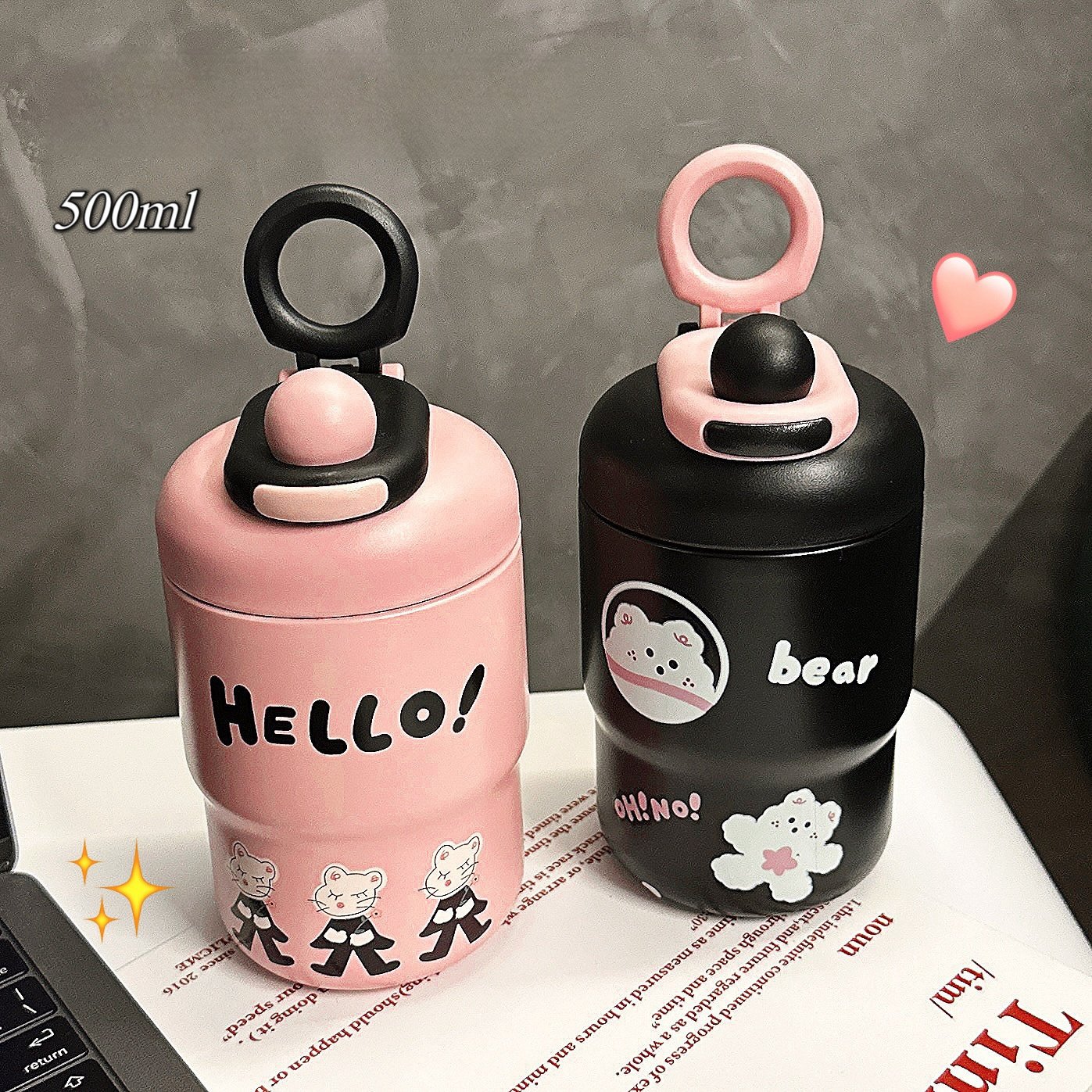 Md149 Eco Friendly Water Cup Portable Travel Thermos Cup 316 Stainless Steel Vacuum Tumblers Coffee Mug With Handle