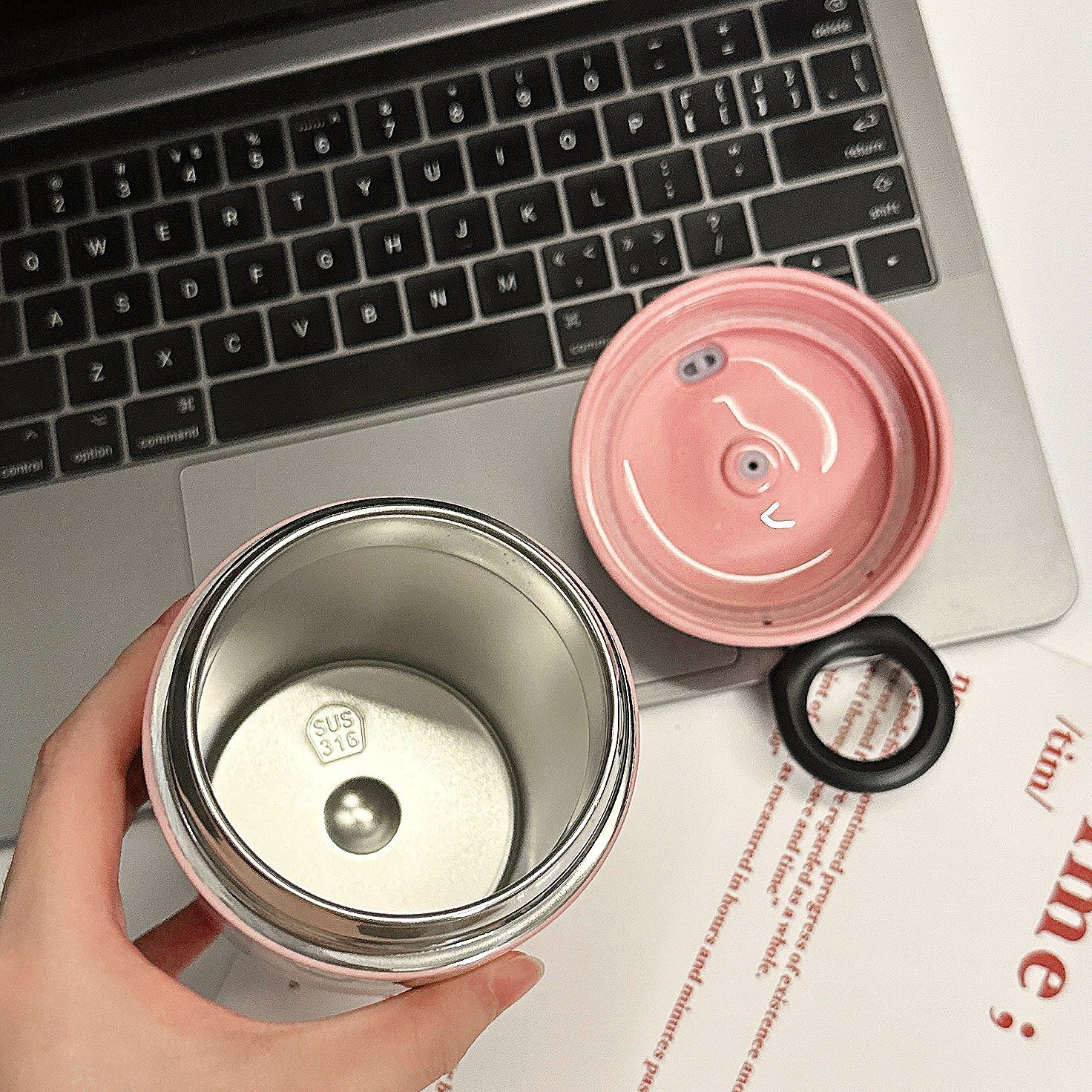 Md149 Eco Friendly Water Cup Portable Travel Thermos Cup 316 Stainless Steel Vacuum Tumblers Coffee Mug With Handle