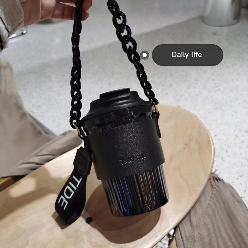 New fashion custom 450ml leakproof drinking tumbler cup bpa free reusable travel coffee mug with sleeve