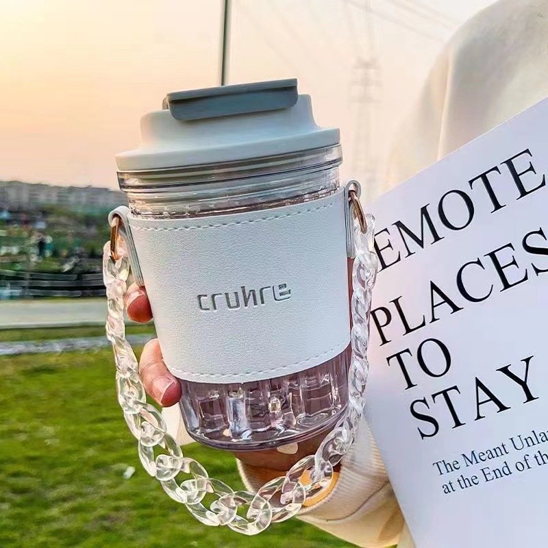 New fashion custom 450ml leakproof drinking tumbler cup bpa free reusable travel coffee mug with sleeve