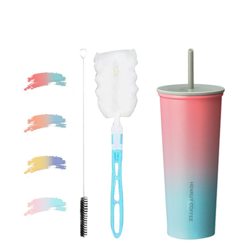 24oz 710ml Cup Henruy Classic Insulated Stainless Steel Water Bottle Iced Coffee Travel Mug Tumbler with Straw