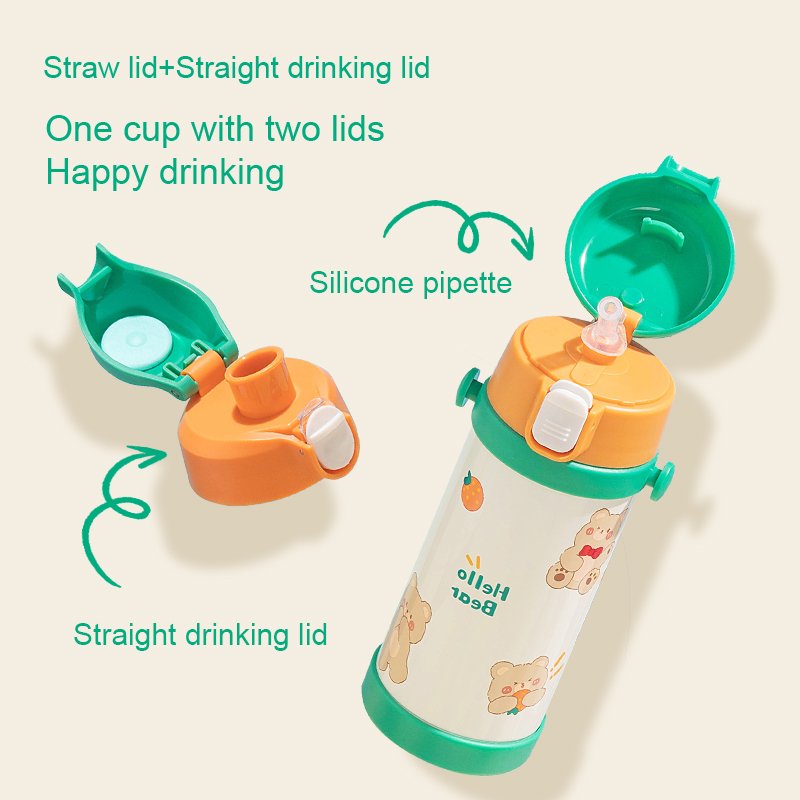 Wholesale Lovely Kids Water Flask Stainless Steel Vacuum Insulated Water Bottles With Straw