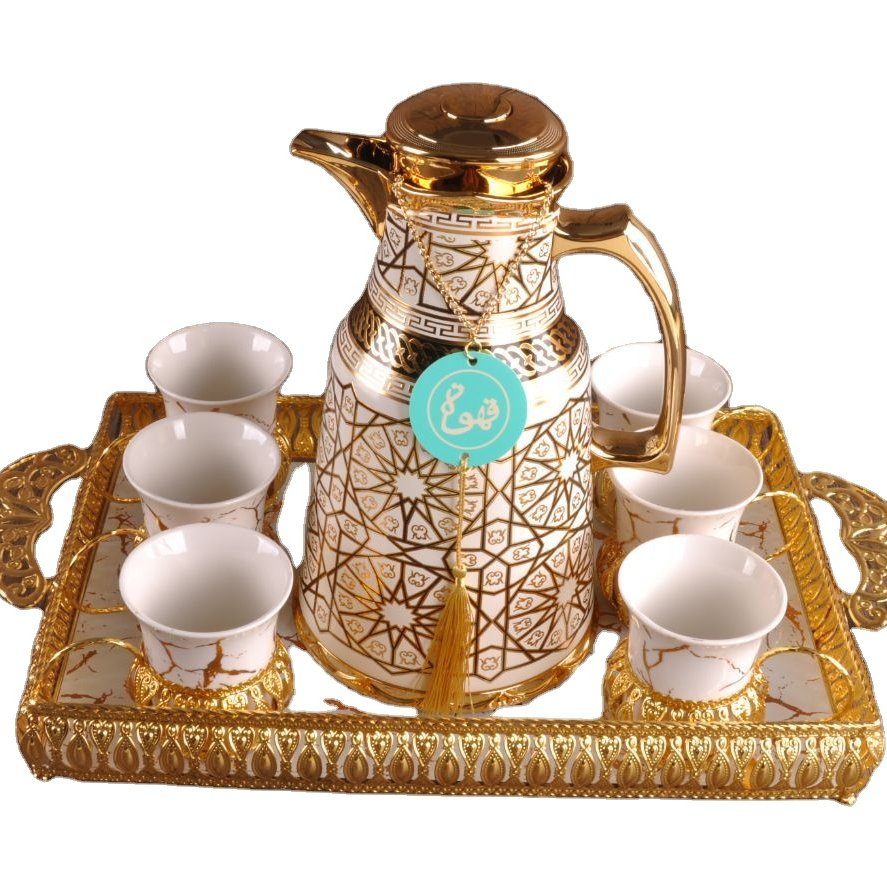1000ml Vacuum Flask Luxury Design Thermos Plastic Shell Glass Inner Coffee Arabic Flask Pot