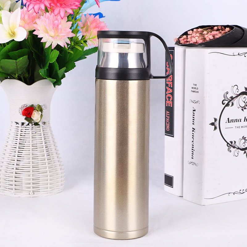Water Bottle Stainless Steel Steel Double Wall Vacuum Flask With Drinking Cup
