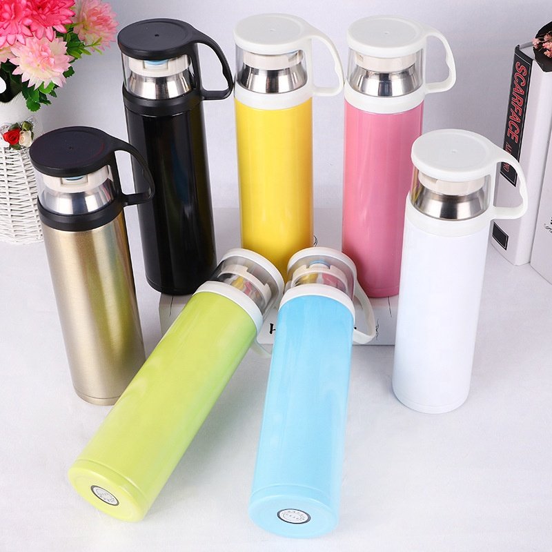 Water Bottle Stainless Steel Steel Double Wall Vacuum Flask With Drinking Cup