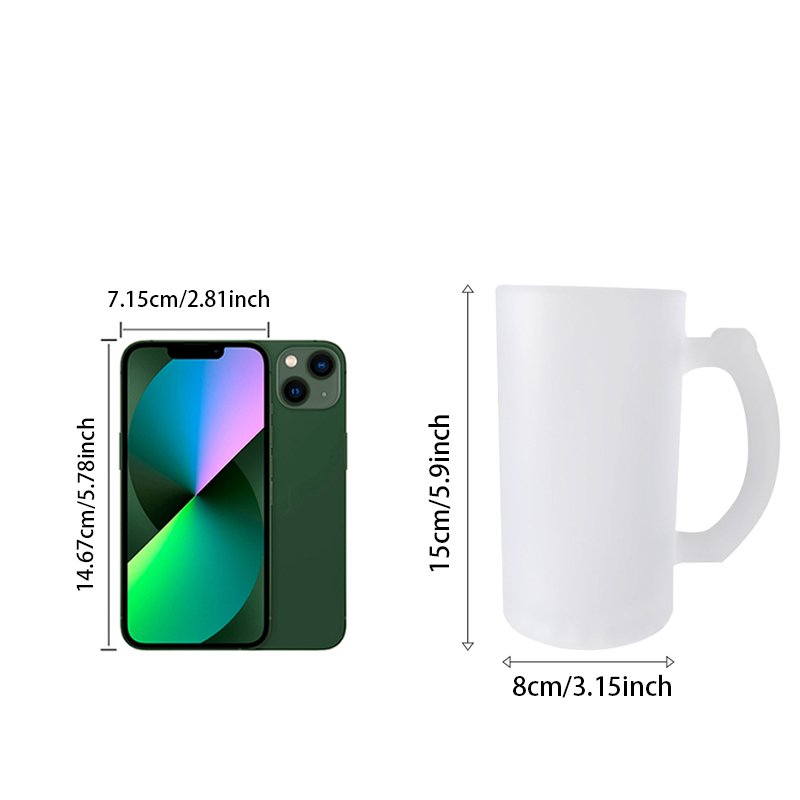 USA Warehouse 16oz Sublimation Blank frosted sublimation tumbler cup 16 oz beer drinking glass mugs with handle